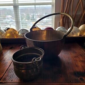 Hammered Brass Buckets Set of 2